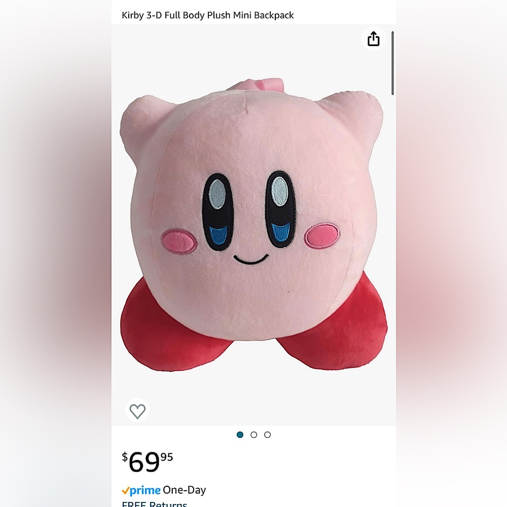 Kirby plush backpack